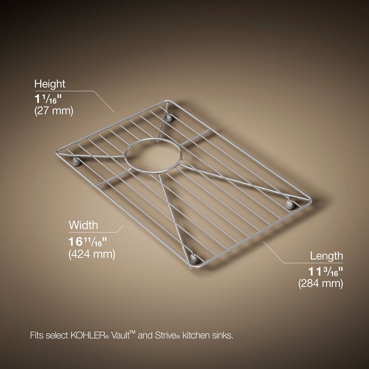 3/4 view of product with dimensions