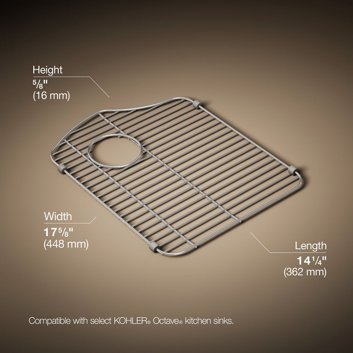 3/4 view of product with dimensions