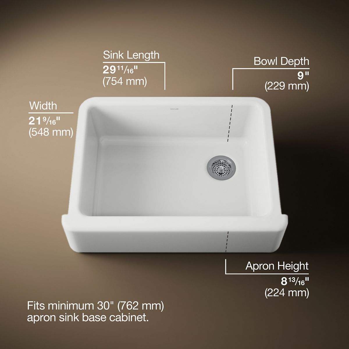 3/4 view of product with dimensions