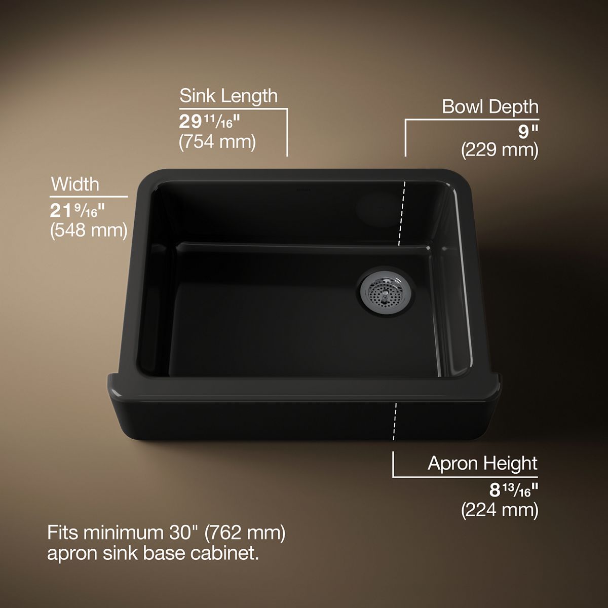 3/4 view of product with dimensions