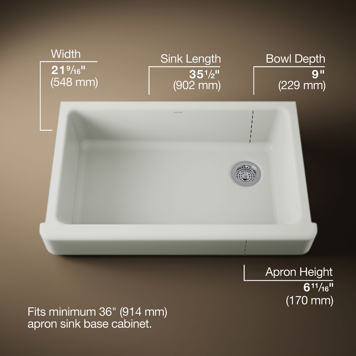 3/4 view of product with dimensions