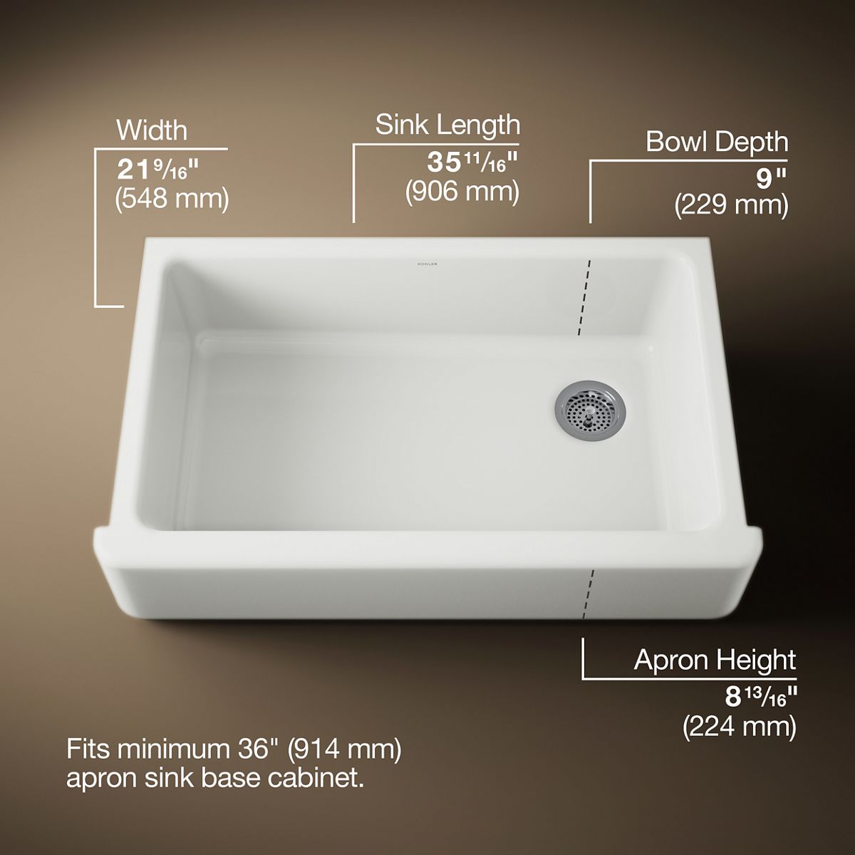 3/4 view of product with dimensions