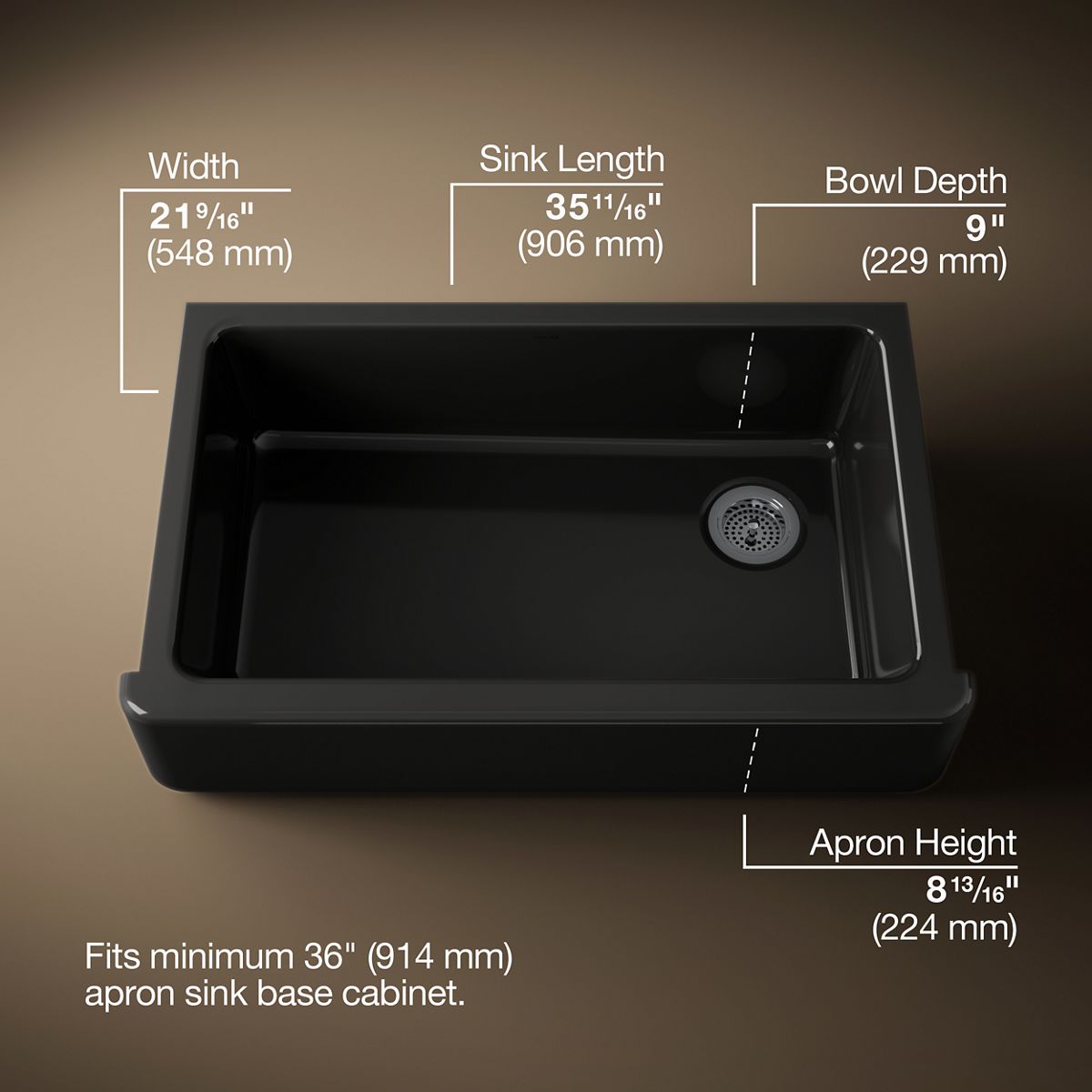 3/4 view of product with dimensions