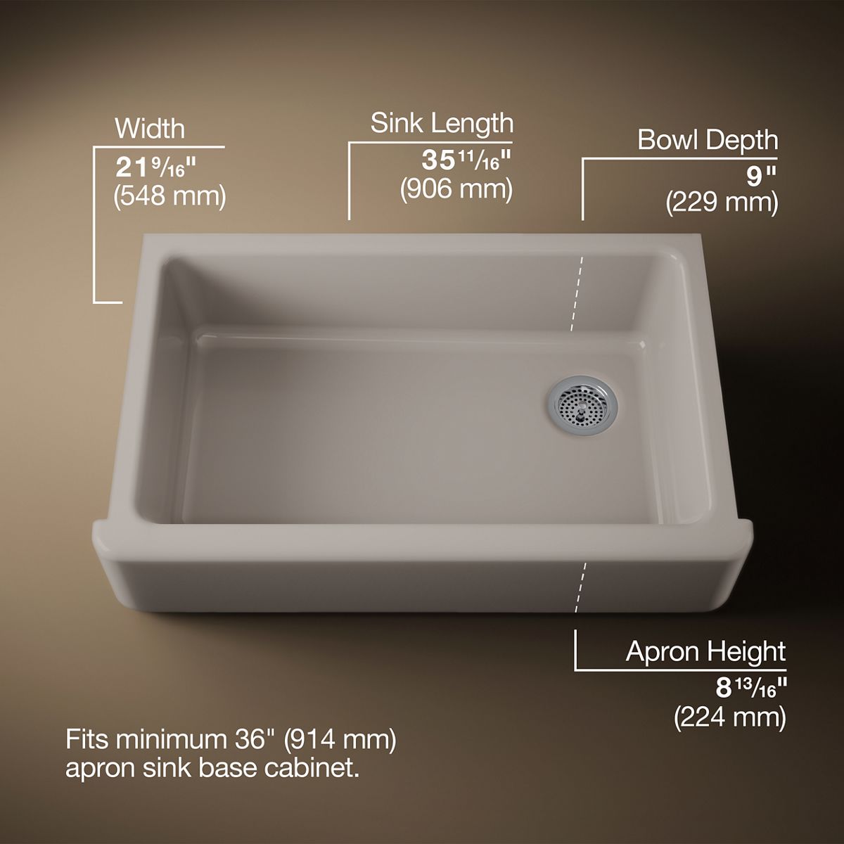 3/4 view of product with dimensions
