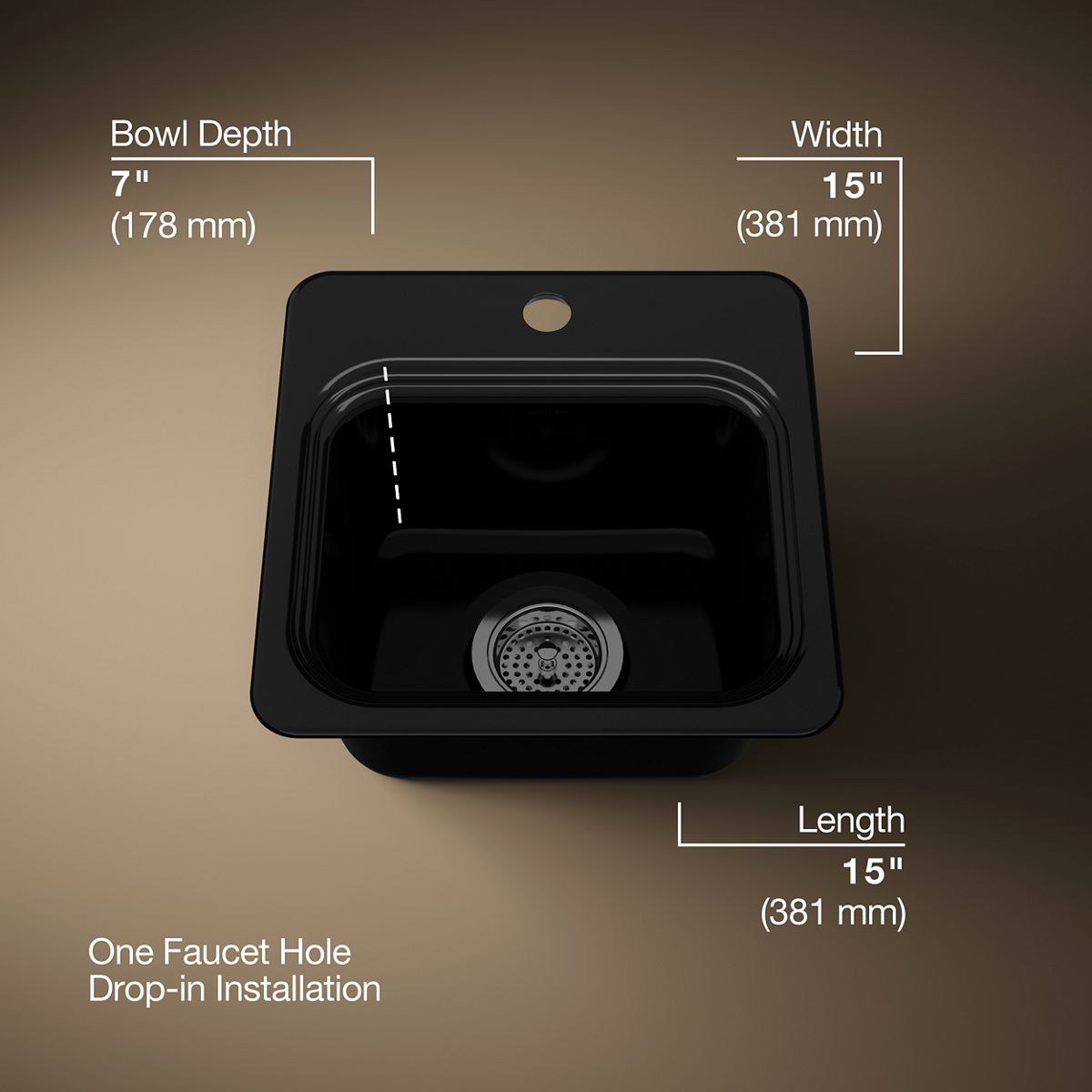 3/4 view of product with dimensions