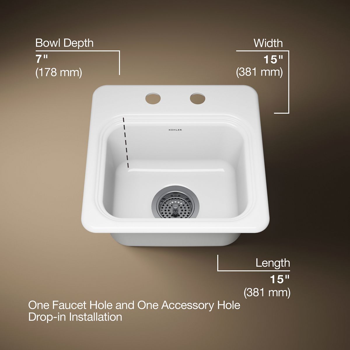3/4 view of product with dimensions