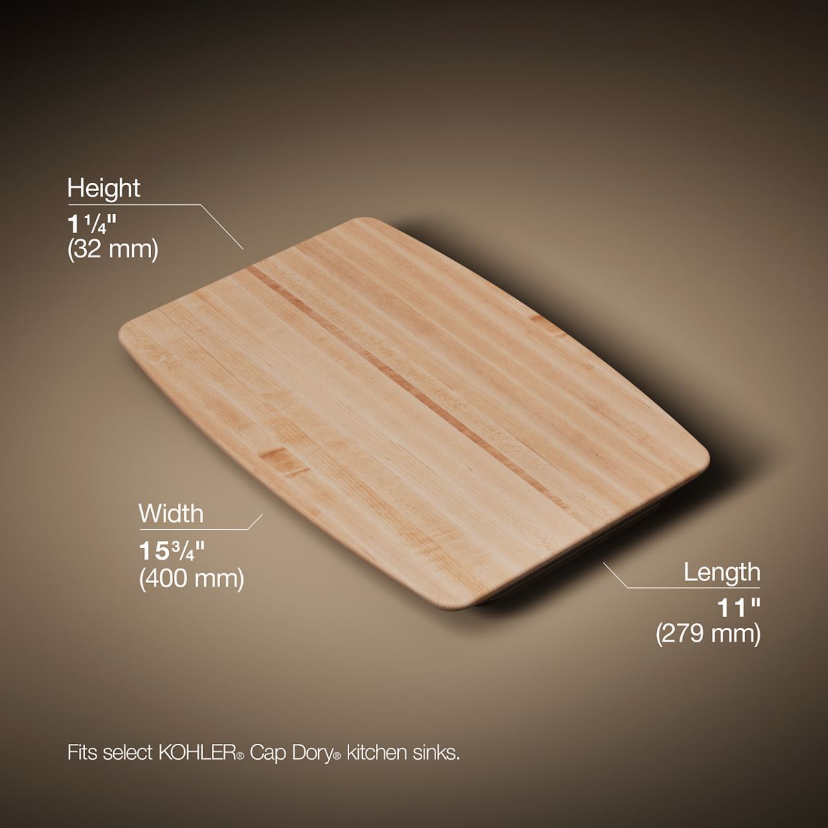 3/4 view of product with dimensions