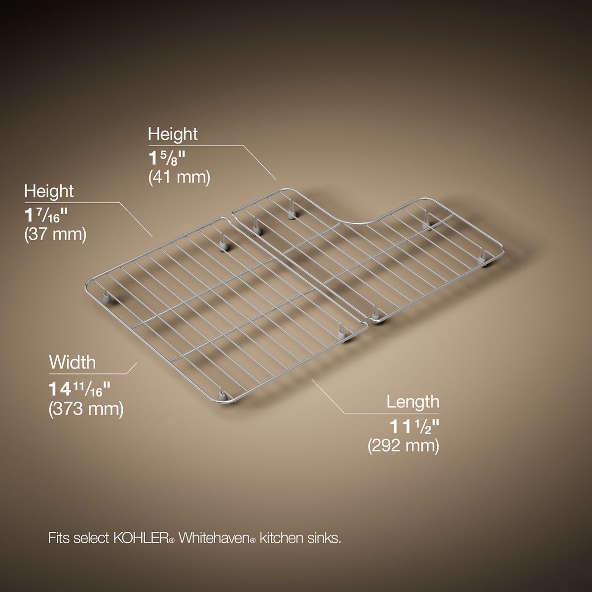 3/4 view of product with dimensions
