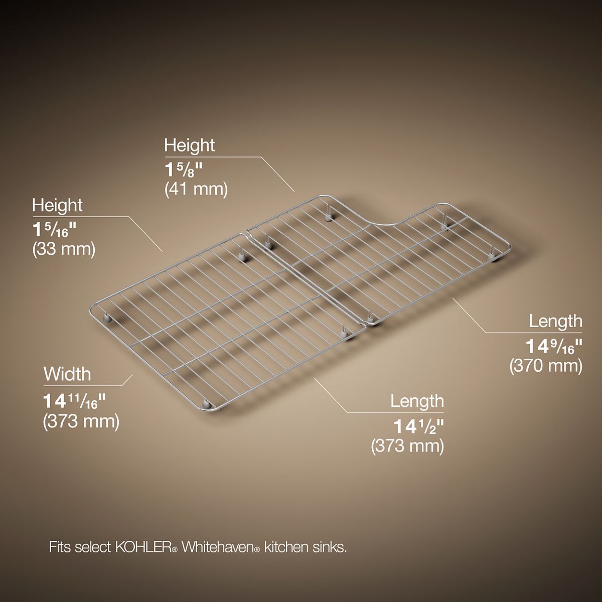 3/4 view of product with dimensions