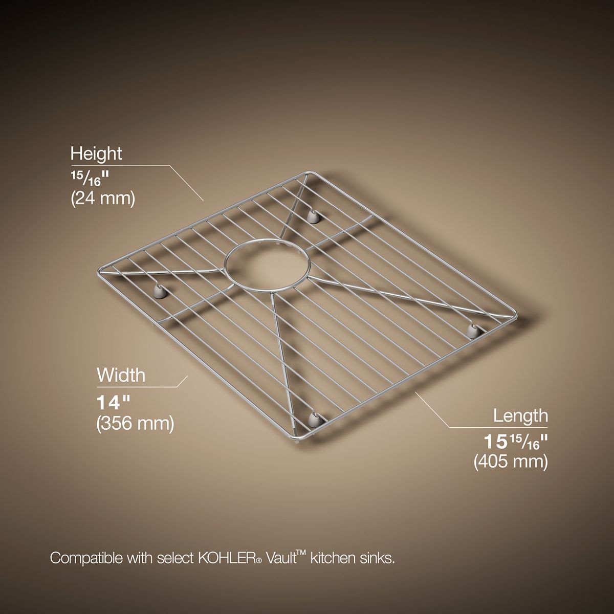 3/4 view of product with dimensions