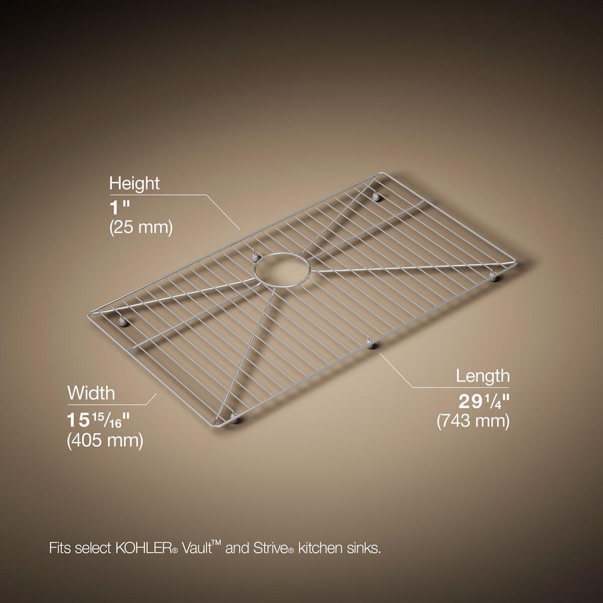 3/4 view of product with dimensions