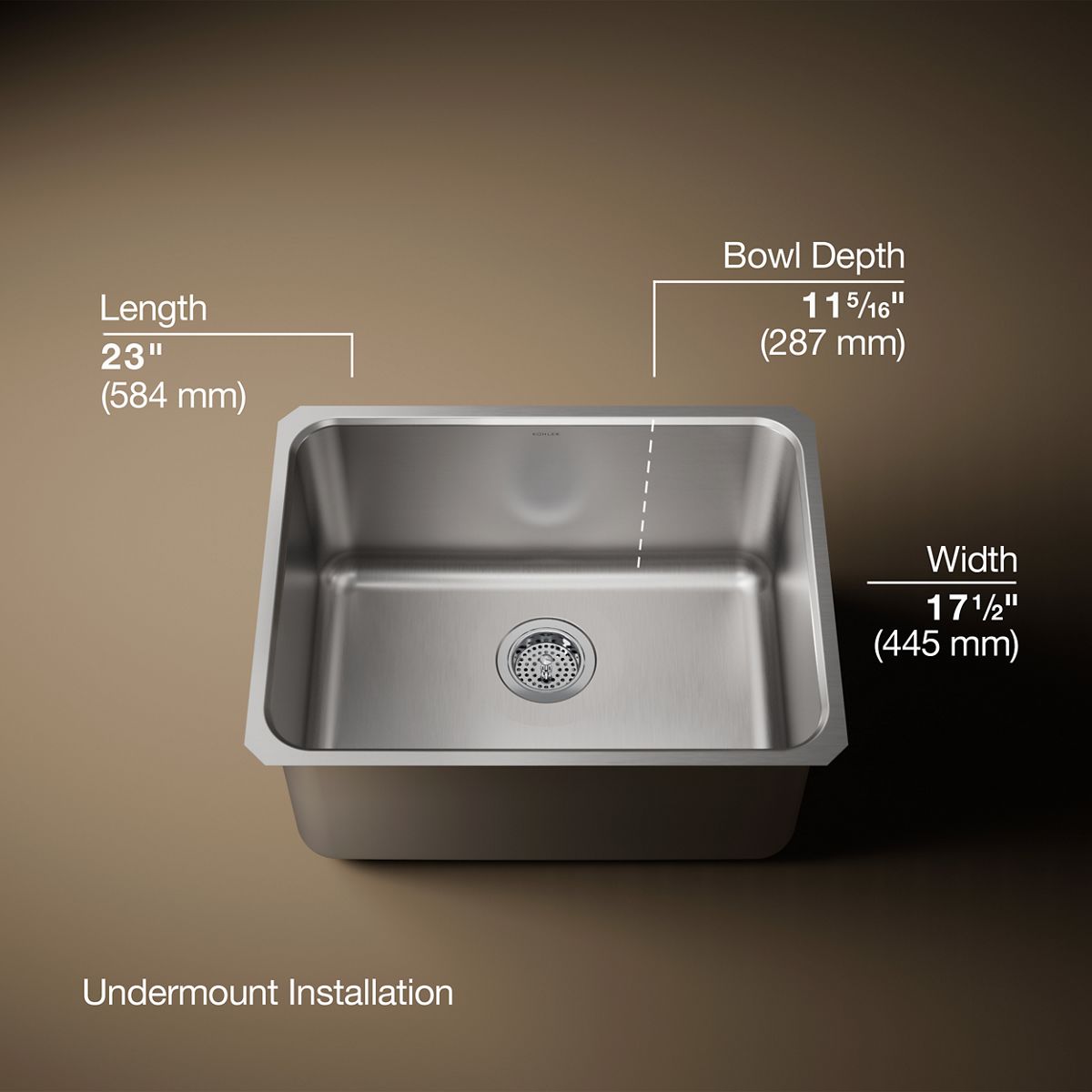 3/4 view of product with dimensions