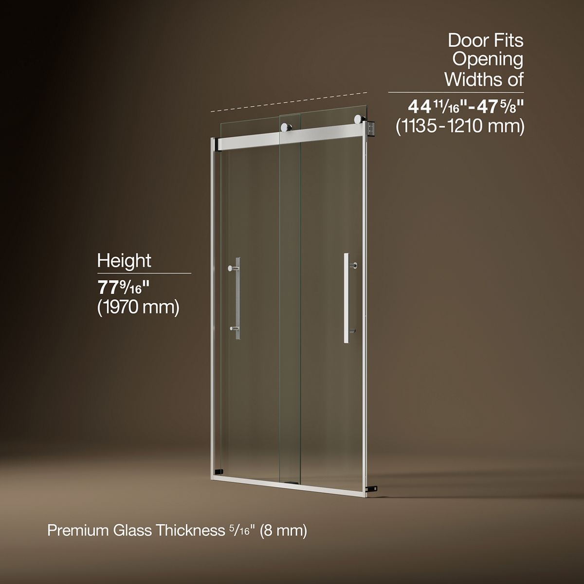 3/4 view of product with dimensions