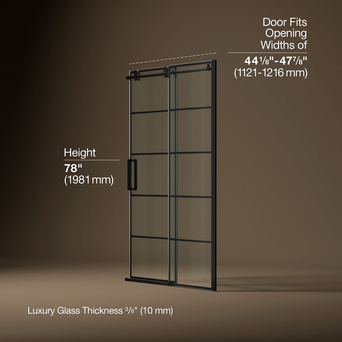 3/4 view of product with dimensions