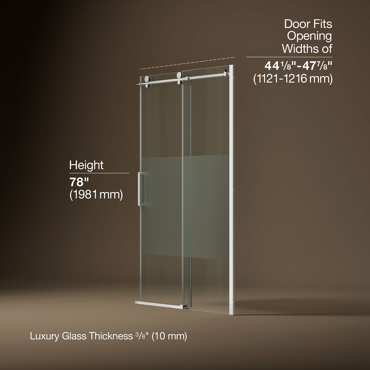 3/4 view of product with dimensions