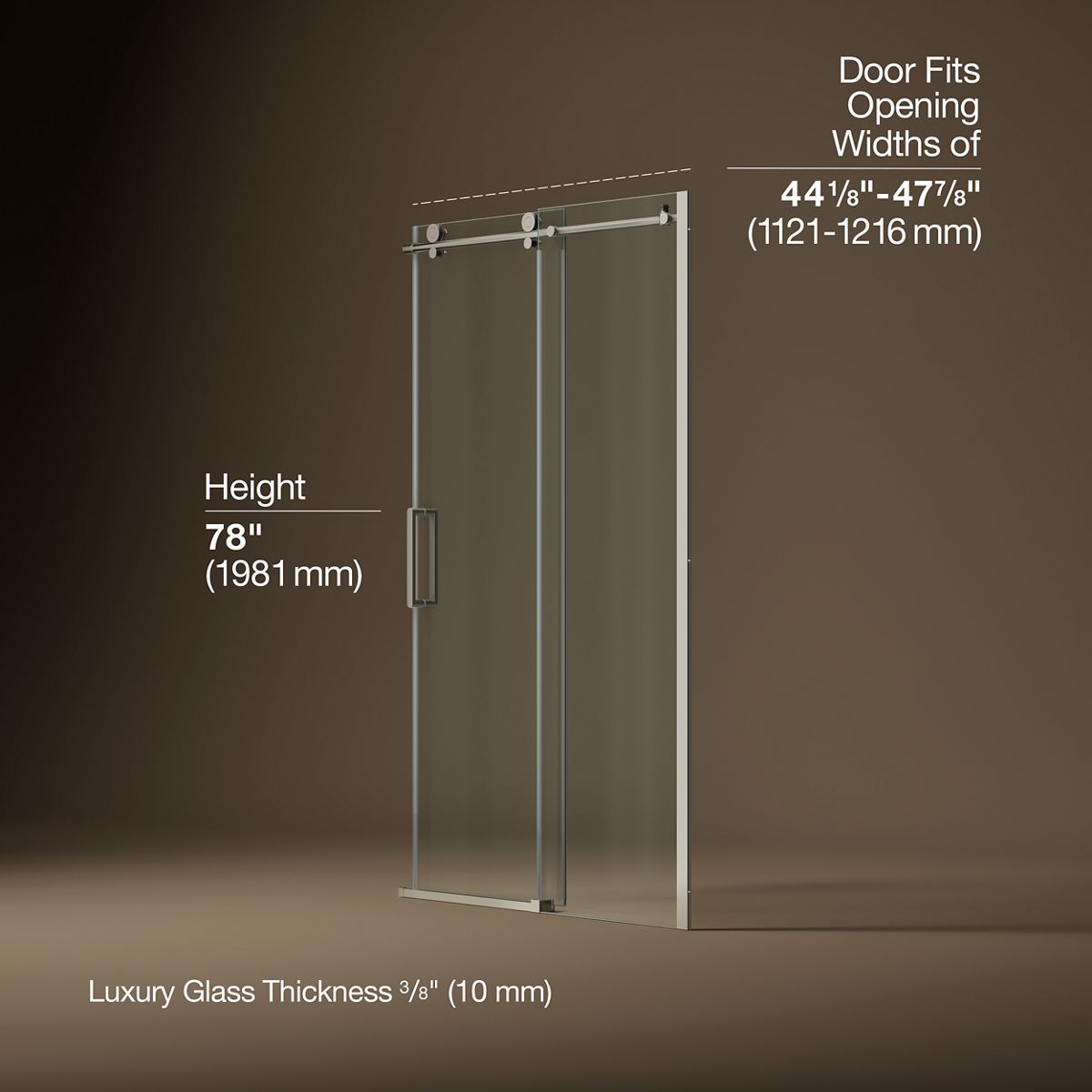 3/4 view of product with dimensions