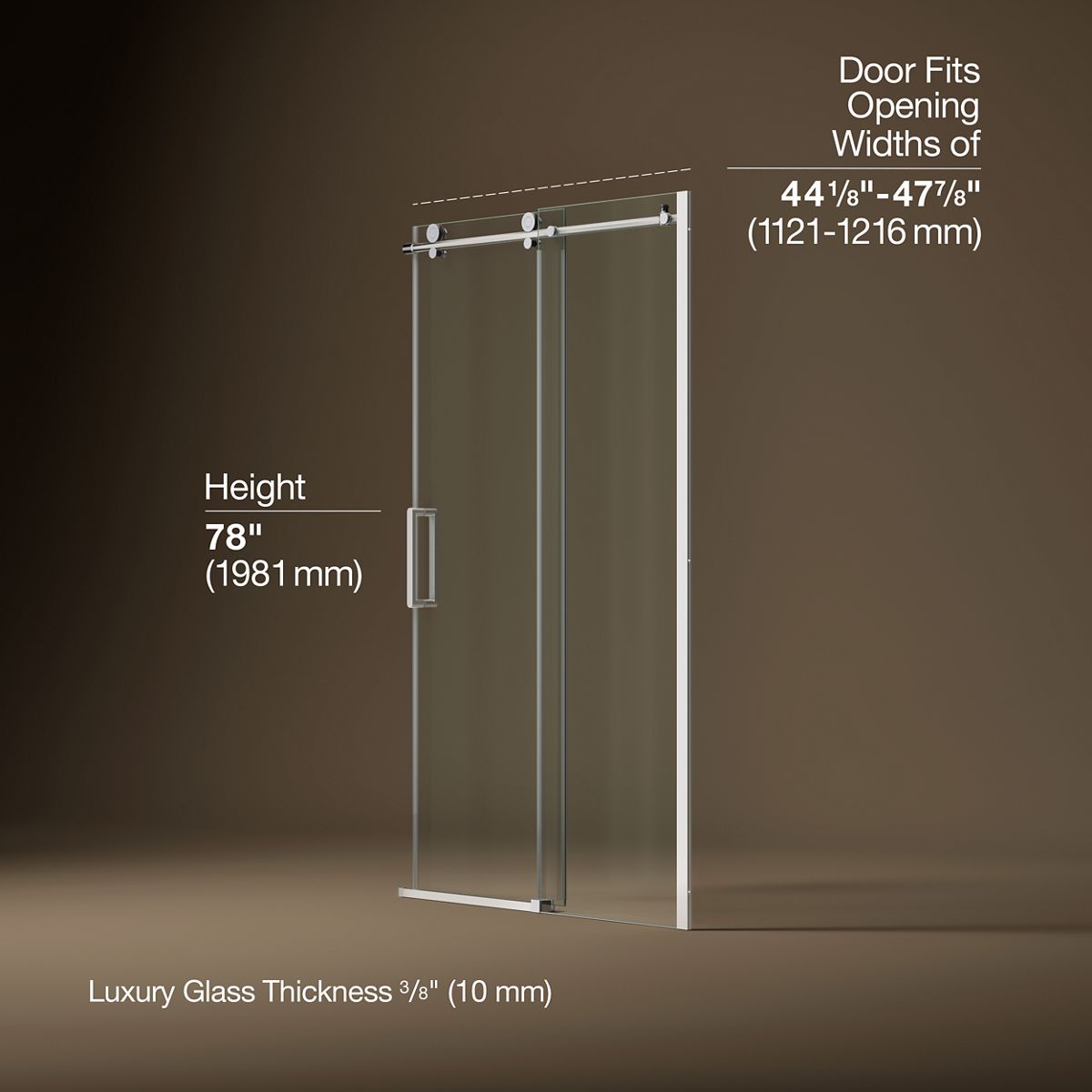 3/4 view of product with dimensions