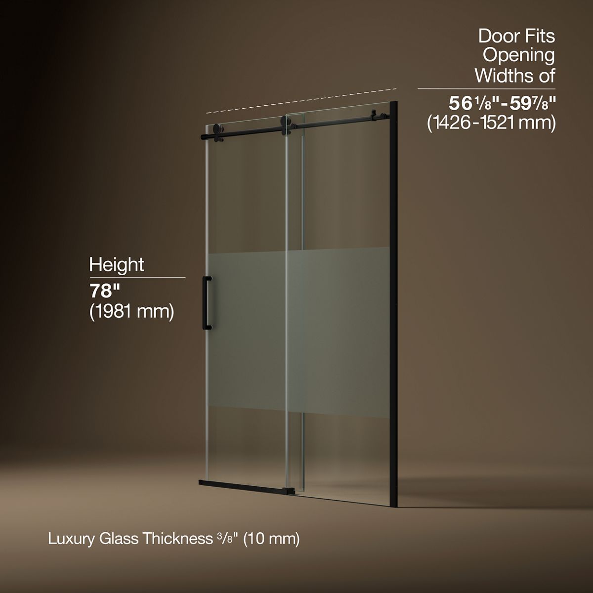 3/4 view of product with dimensions