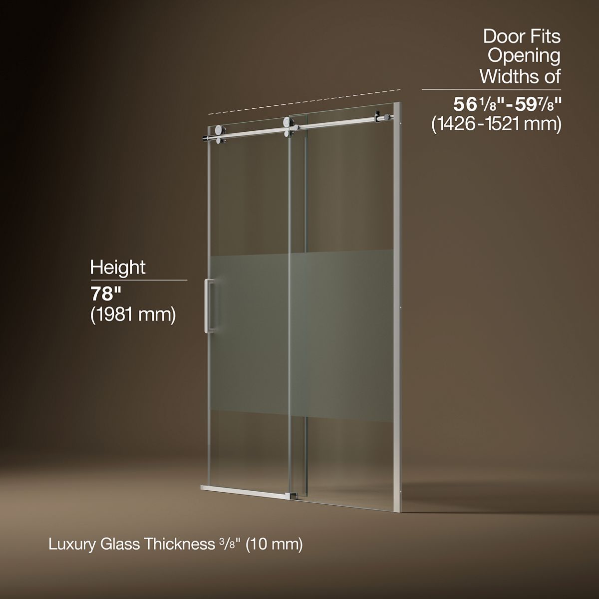 3/4 view of product with dimensions