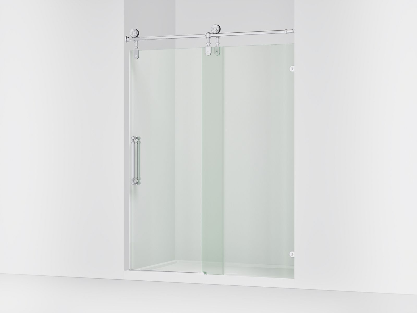 Artifacts™ 58-1/4"-59-1/4" W x 80-7/8" H sliding shower door with 3/8"-thick Crystal Clear glass