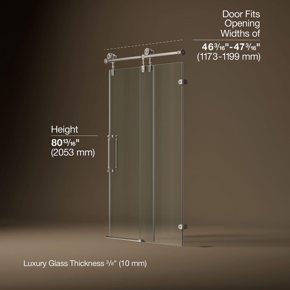 3/4 view of product with dimensions