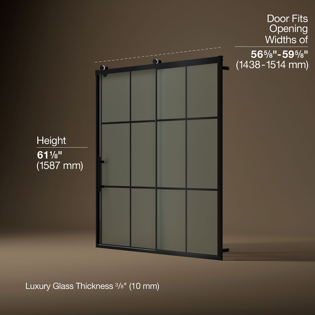 3/4 view of product with dimensions