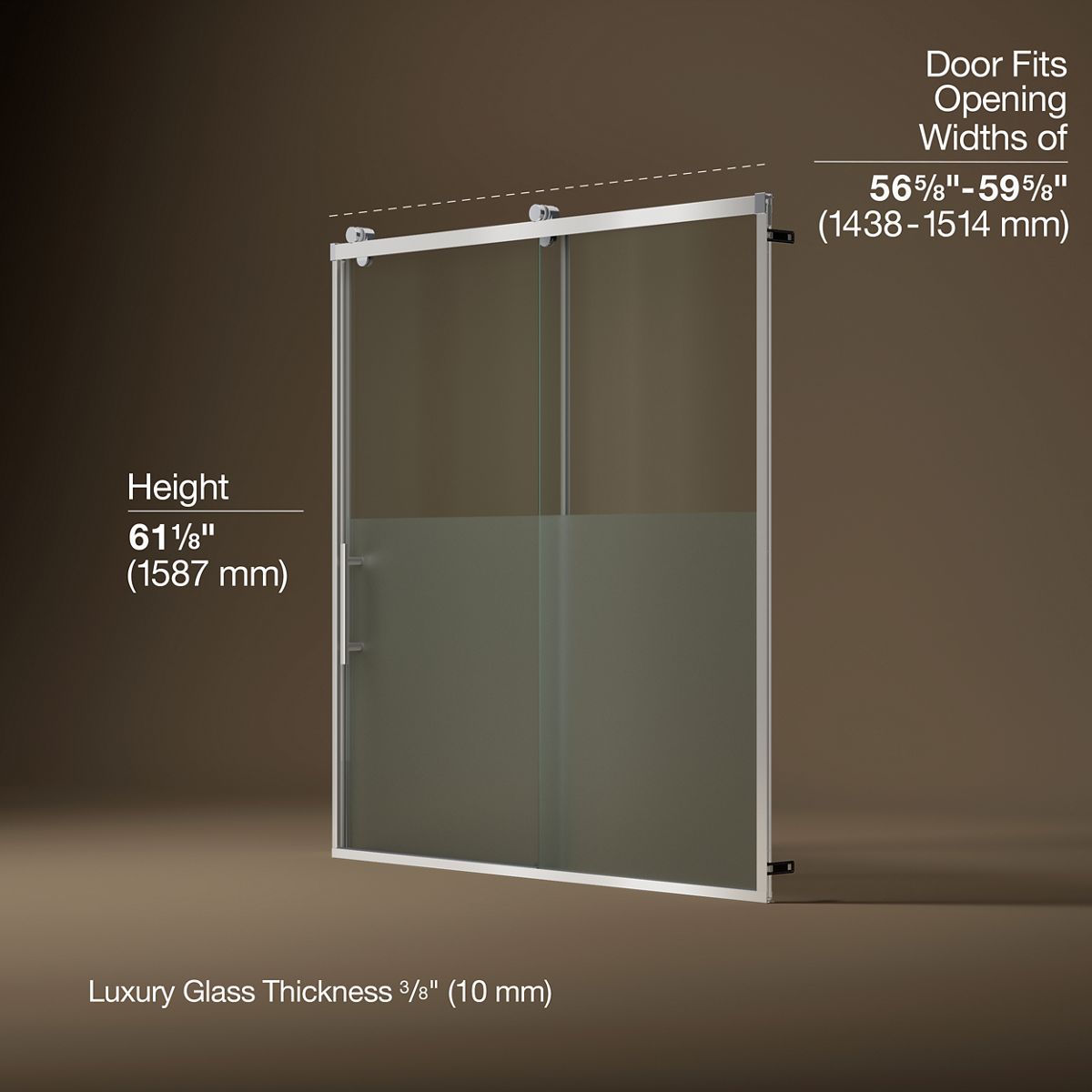 3/4 view of product with dimensions