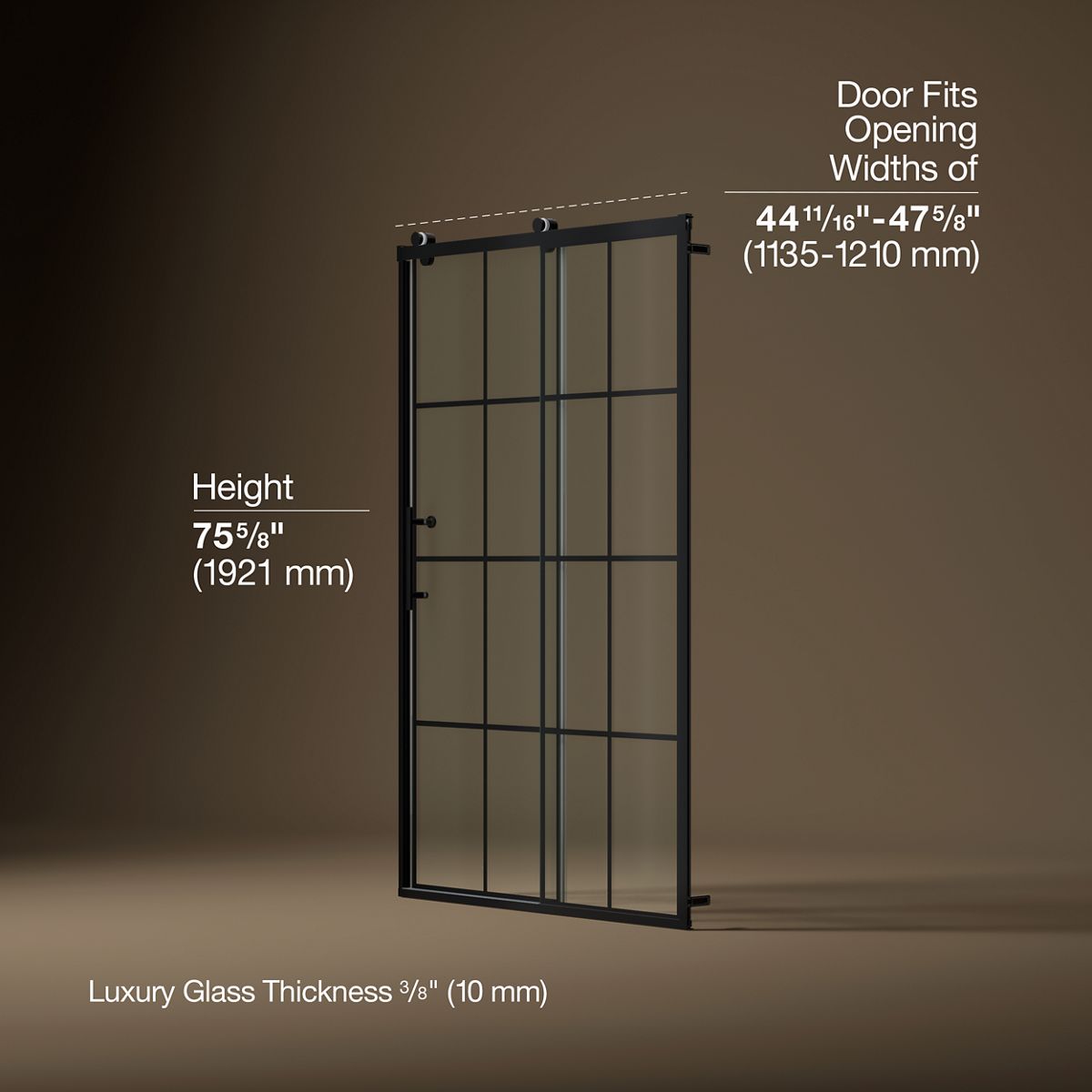3/4 view of product with dimensions