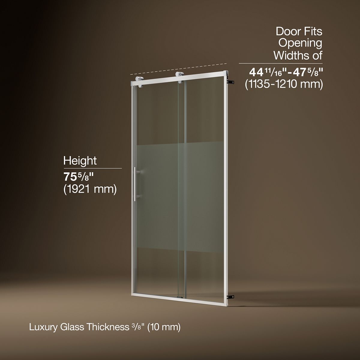 3/4 view of product with dimensions