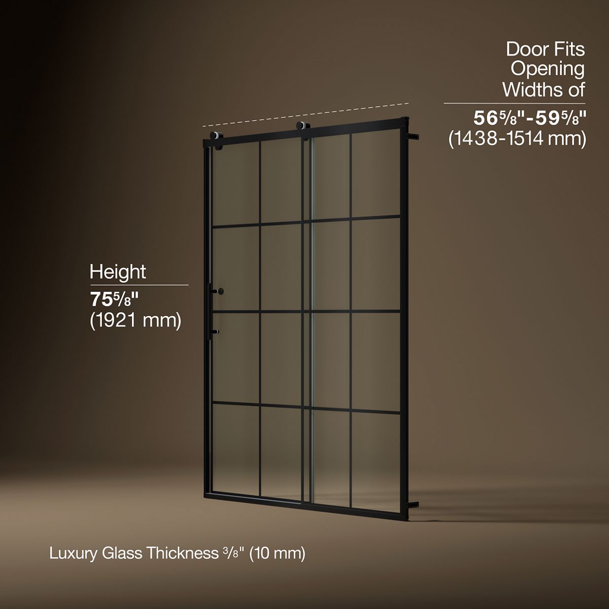 3/4 view of product with dimensions