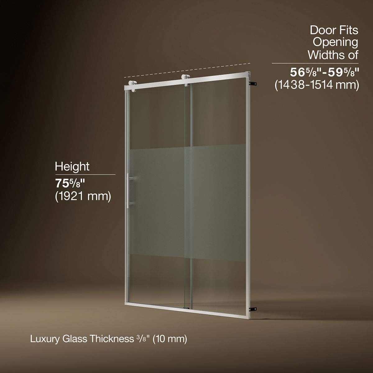 3/4 view of product with dimensions