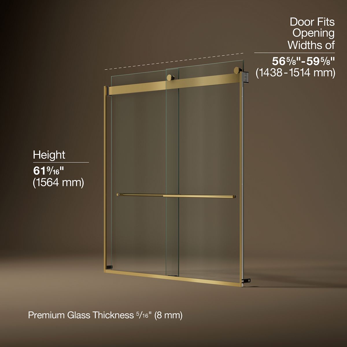 3/4 view of product with dimensions