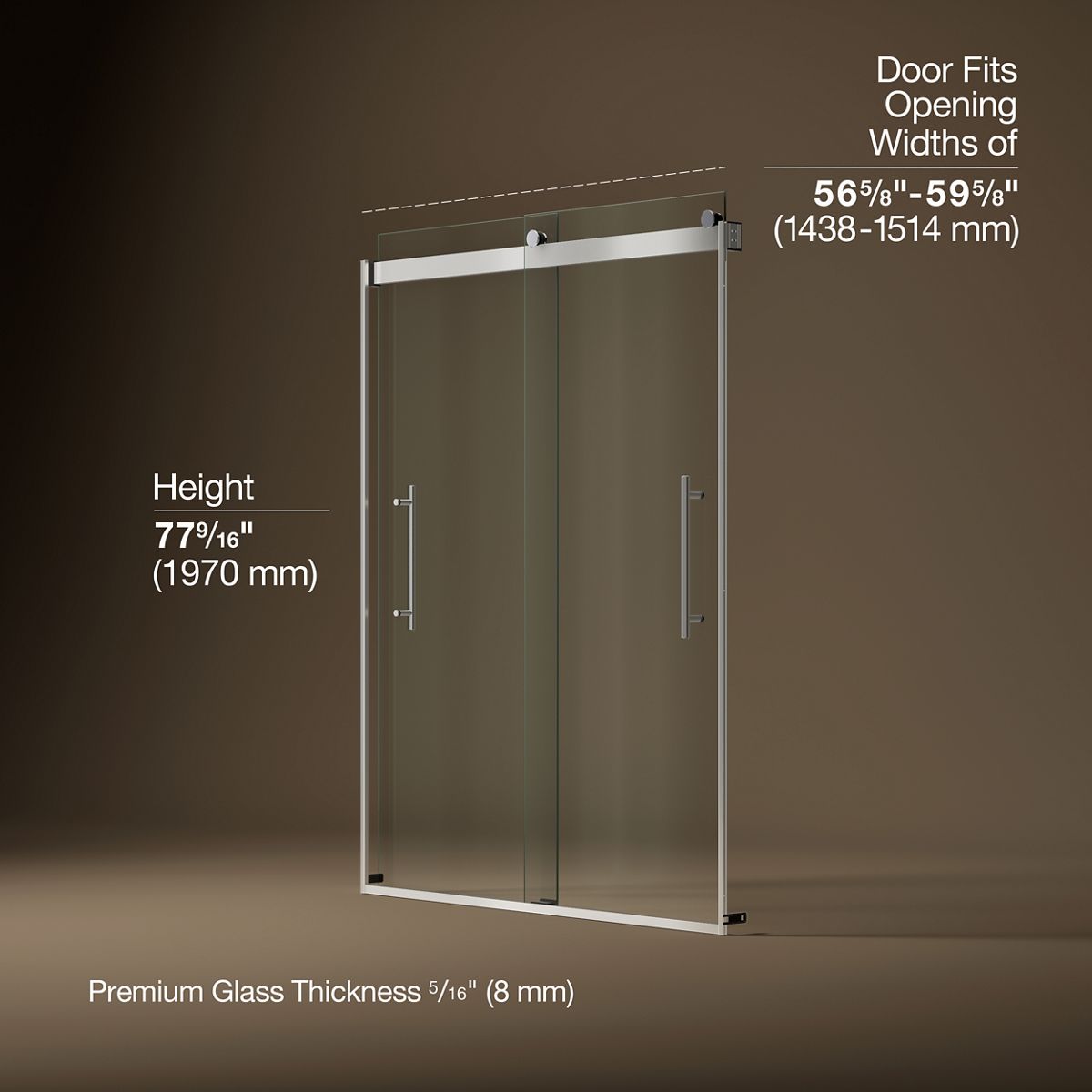 3/4 view of product with dimensions