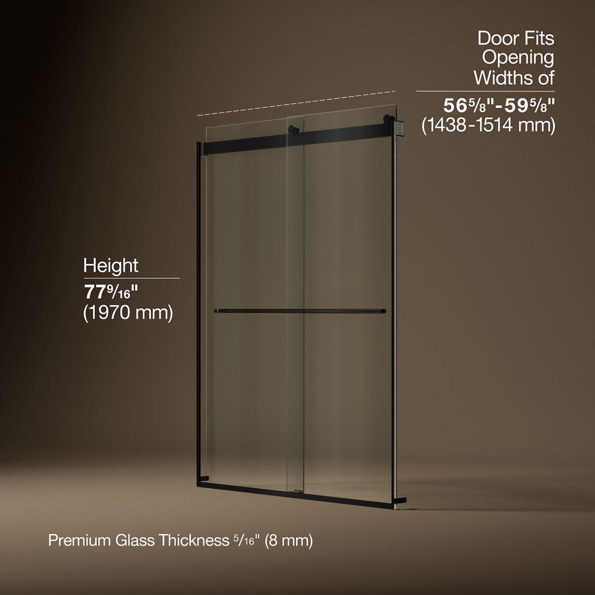 3/4 view of product with dimensions