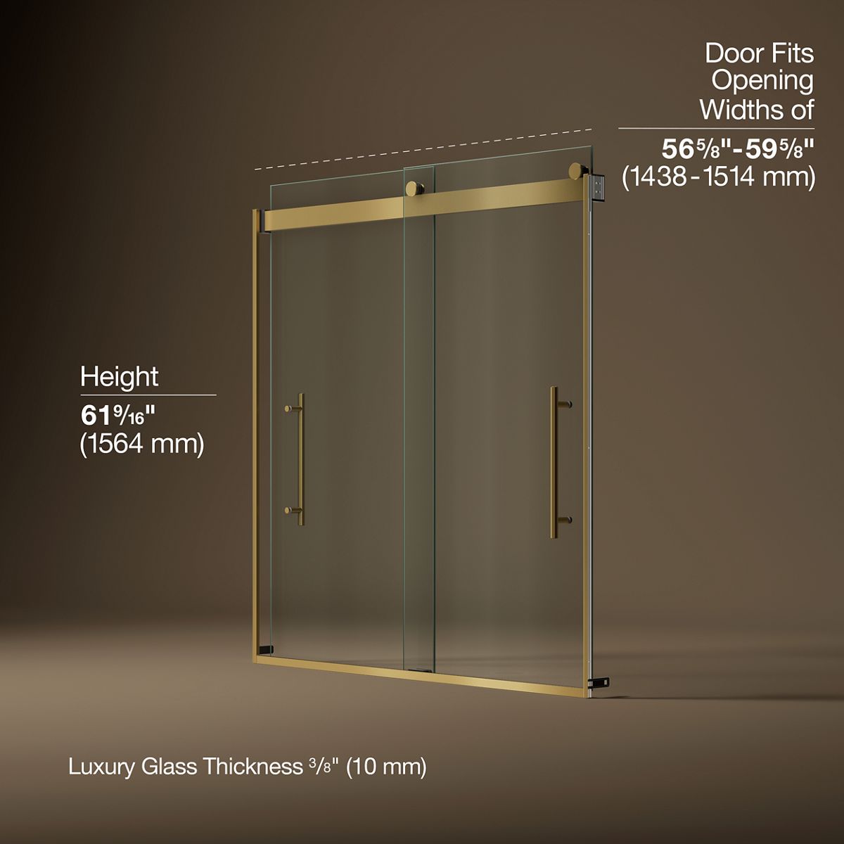 3/4 view of product with dimensions