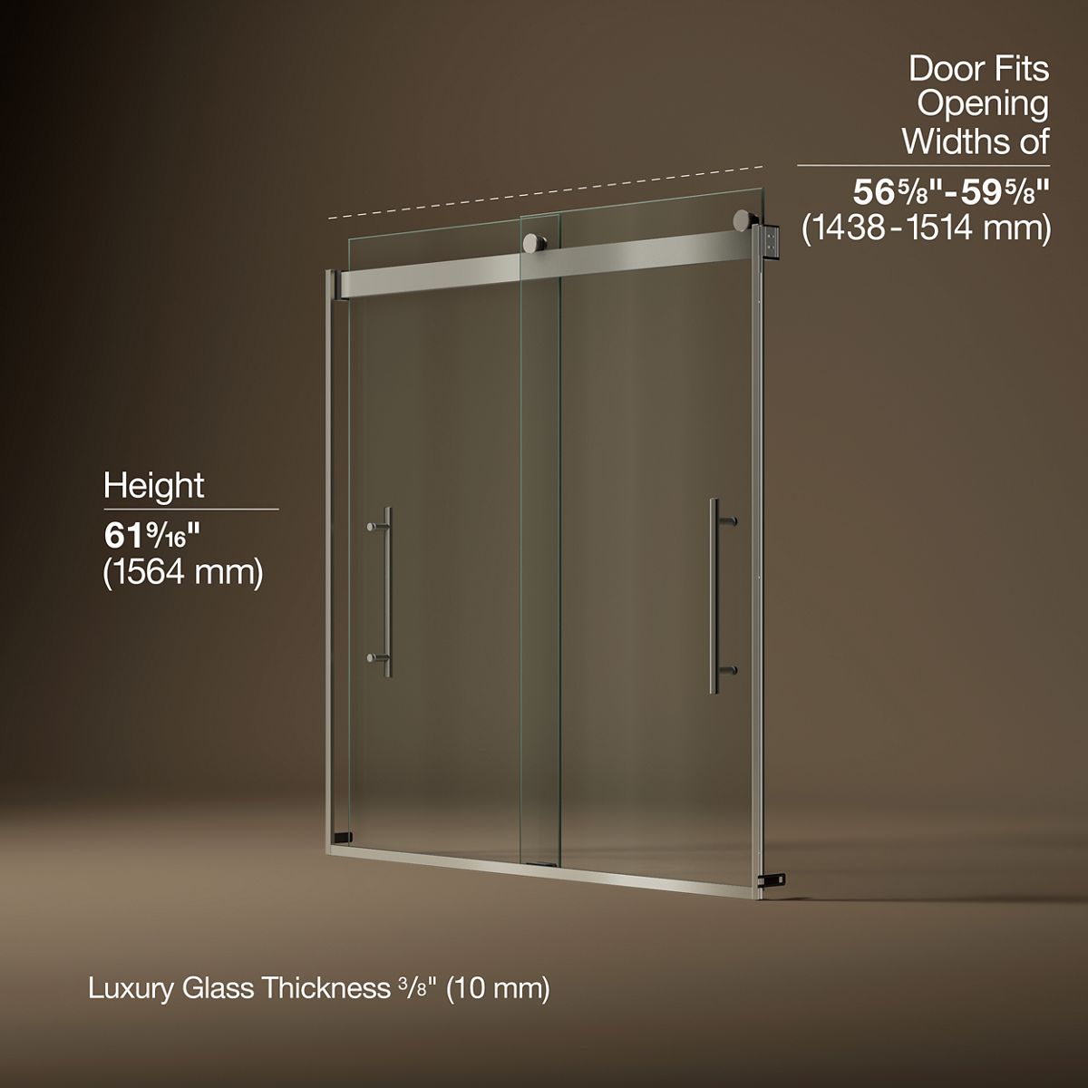 3/4 view of product with dimensions