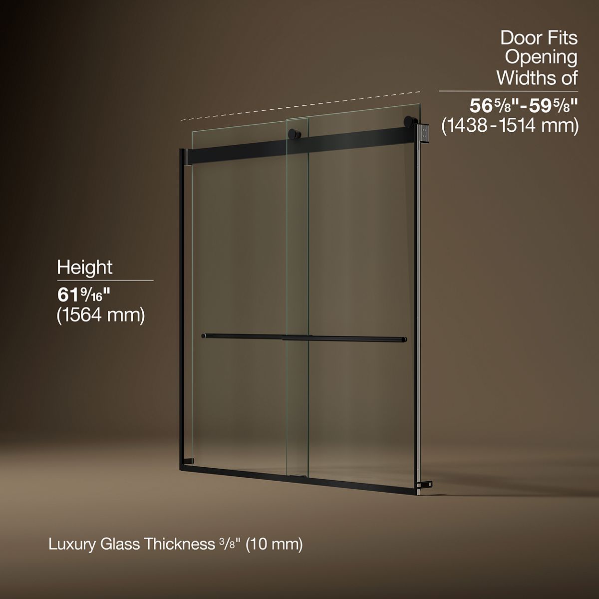3/4 view of product with dimensions