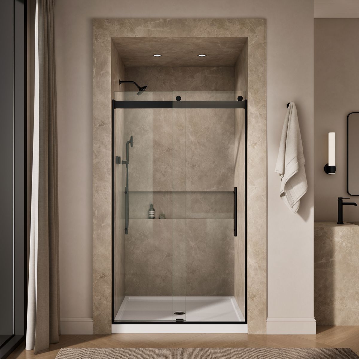 Levity Plus Frameless Sliding Shower Door, 81-5/8