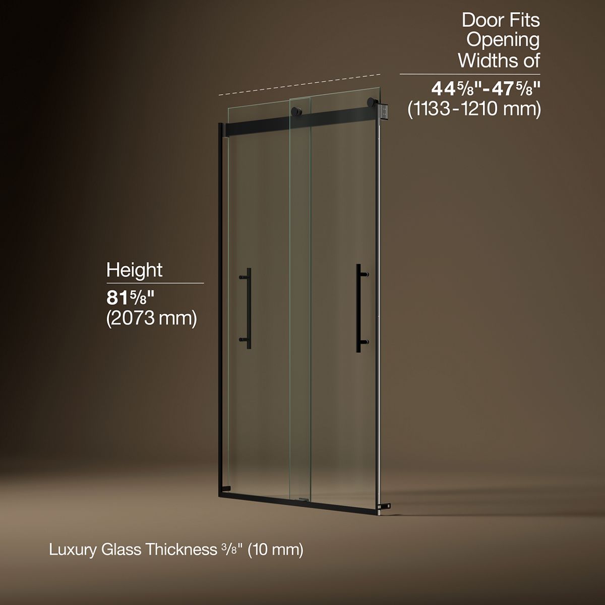 Levity Plus Frameless Bypass Shower Door, 81-5/8
