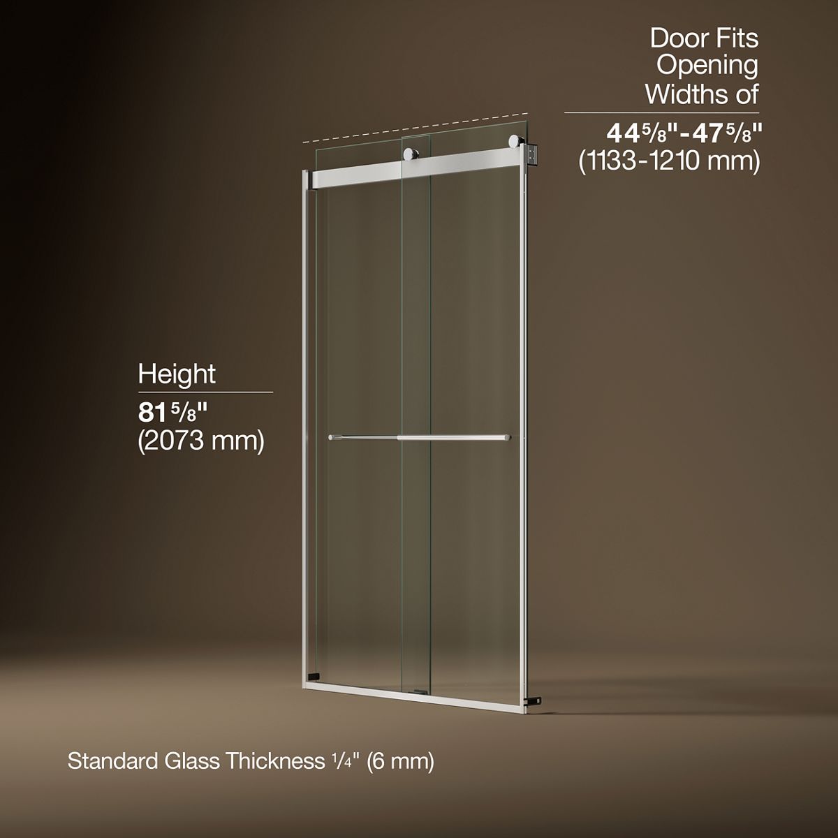 3/4 view of product with dimensions