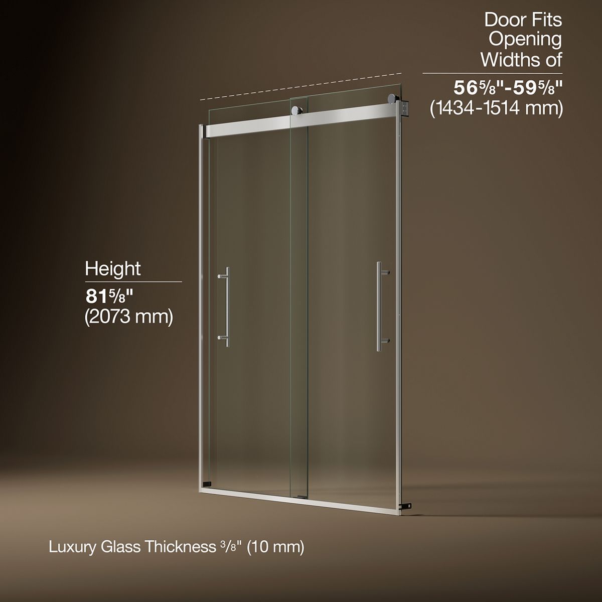 3/4 view of product with dimensions