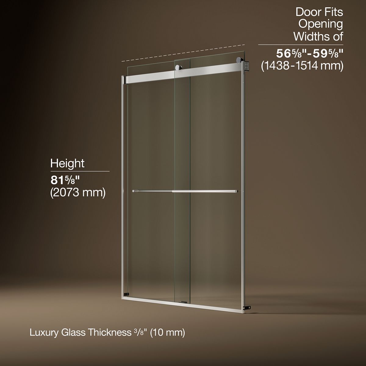 3/4 view of product with dimensions