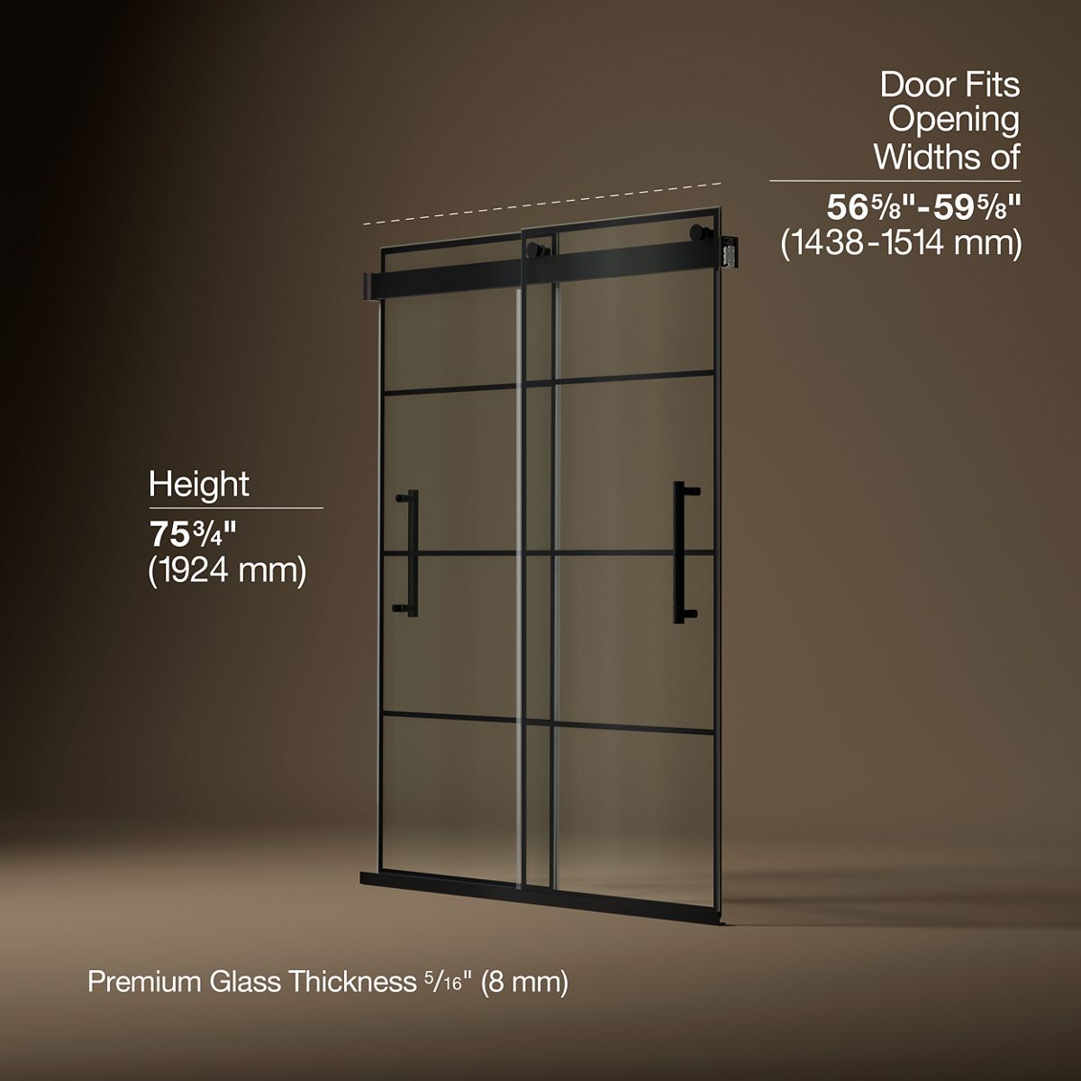 3/4 view of product with dimensions