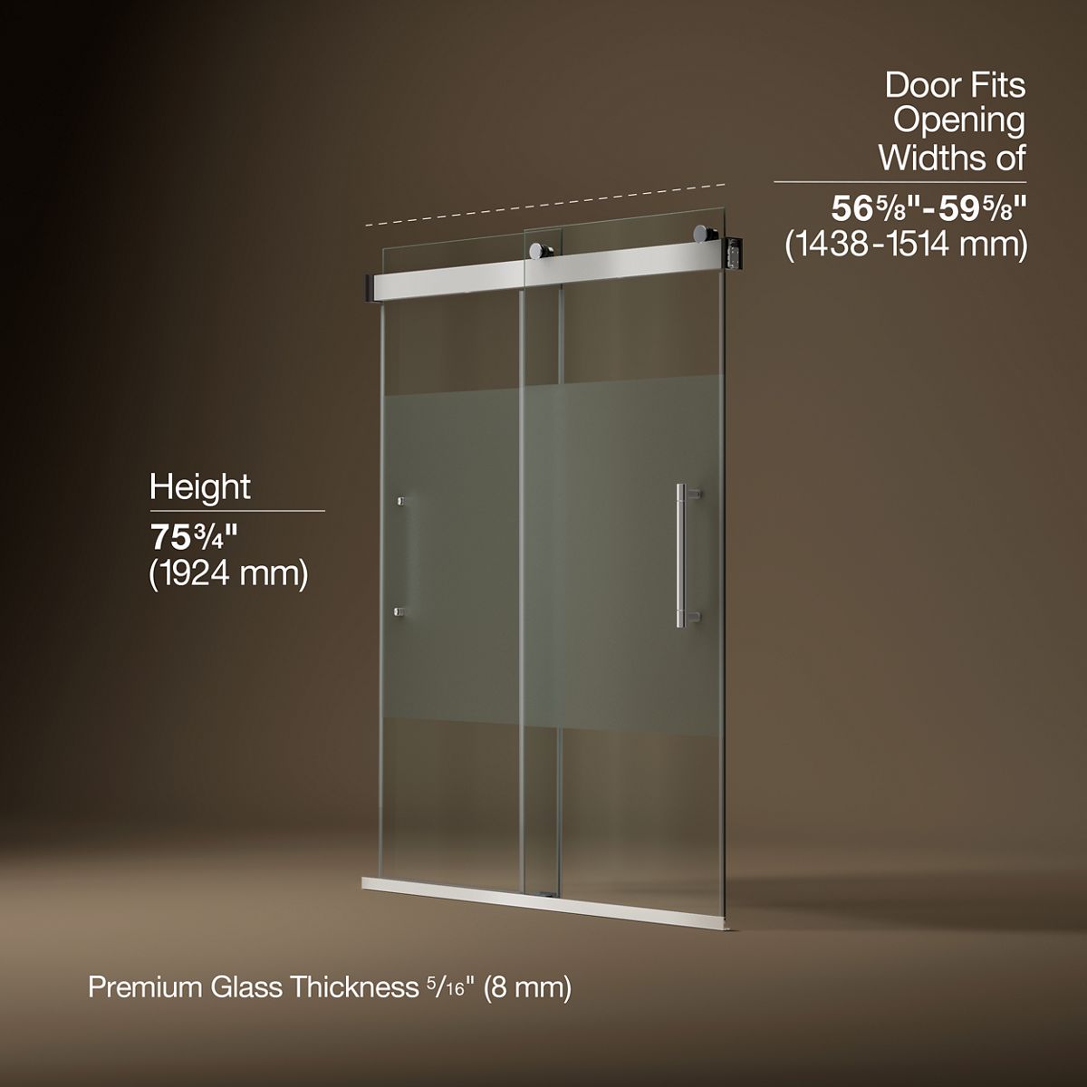 3/4 view of product with dimensions