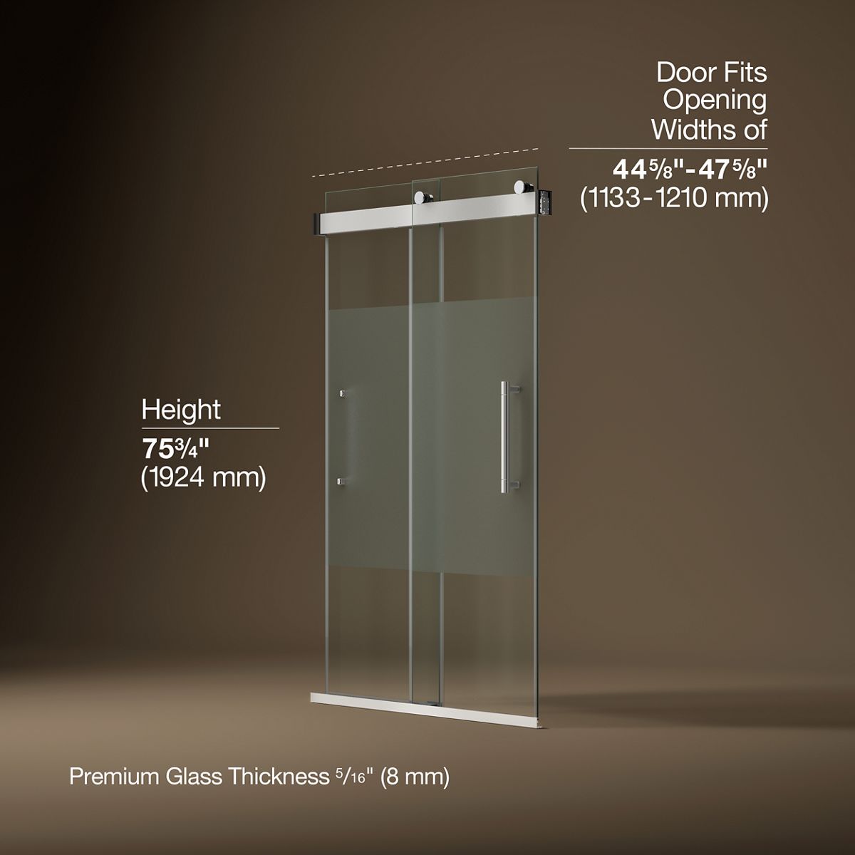3/4 view of product with dimensions
