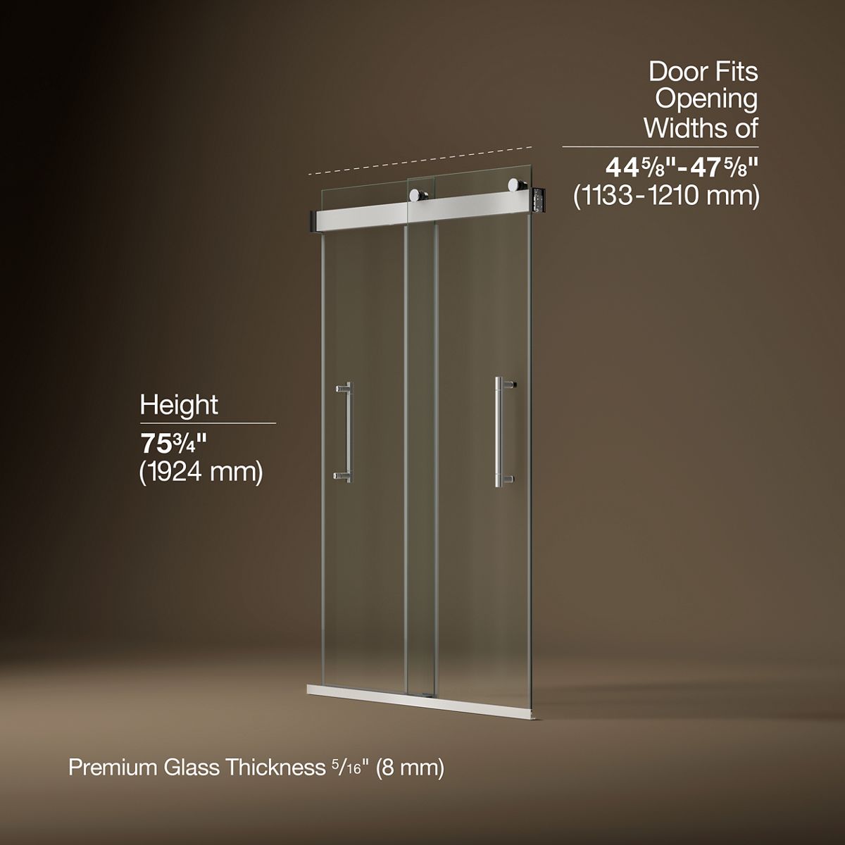 3/4 view of product with dimensions