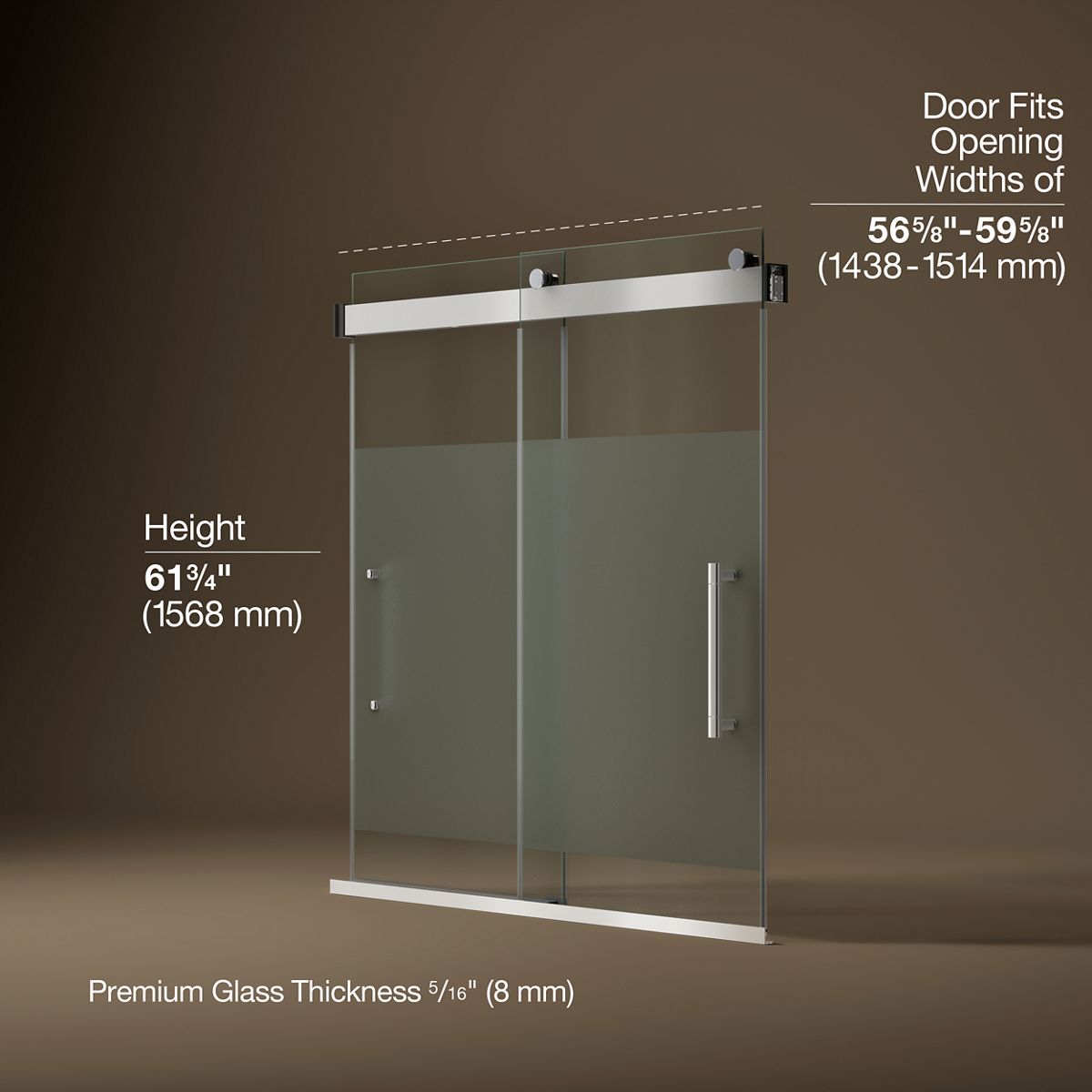 3/4 view of product with dimensions