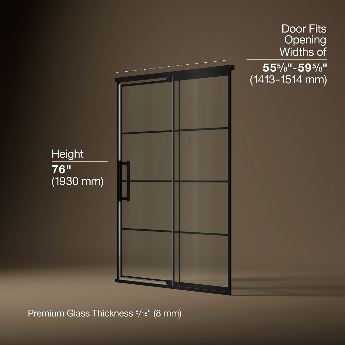 3/4 view of product with dimensions