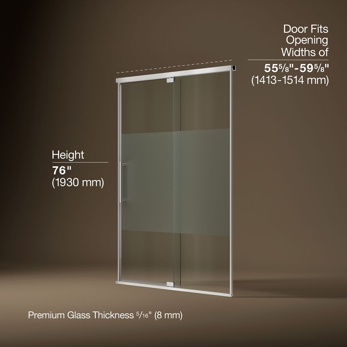 3/4 view of product with dimensions