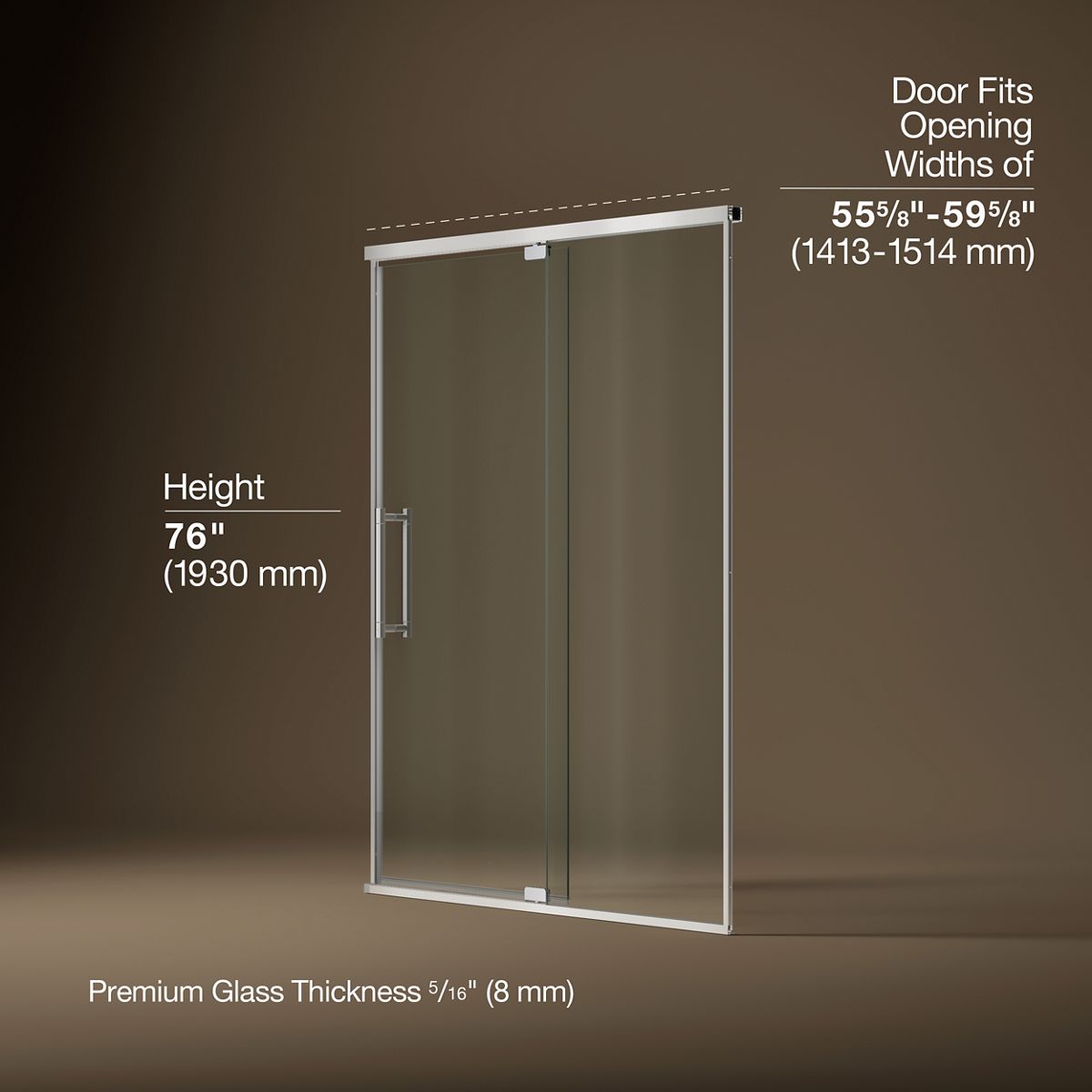 3/4 view of product with dimensions